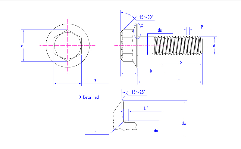 Bu lông mặt bích đầu lục giác DIN 6921