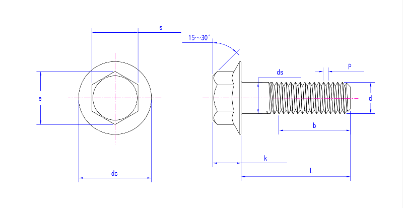 Parafusos de flange de cabeça hexagonal IFI 536