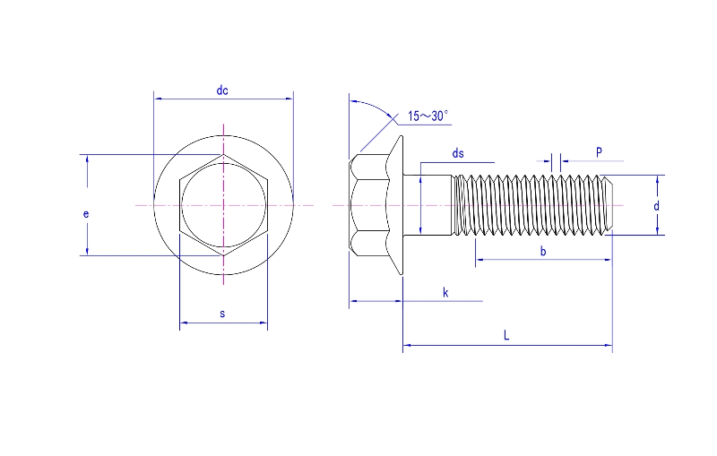 ASME B18.2.1-8 Sechskantflanschschrauben