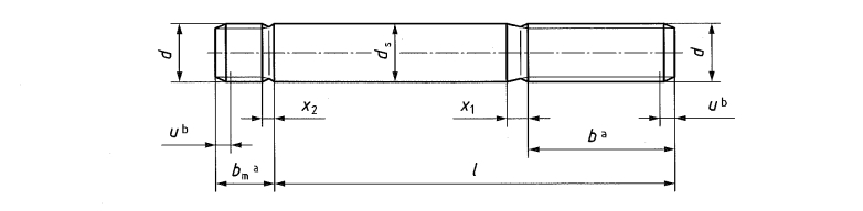 DIN 938 両頭ボルト bm=1d