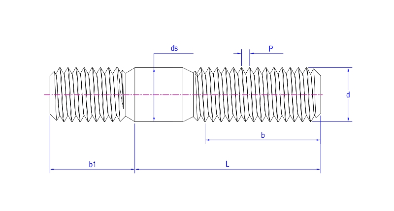 DIN 835 Болты двусторонние bm=2d